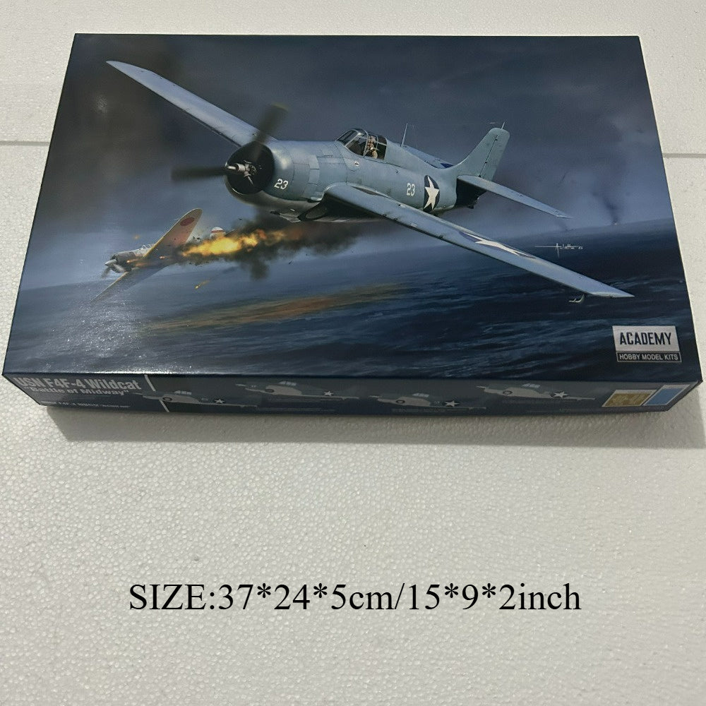 1/48 o'lchamdagi plastmassa model to'plami F4F Wildcat Midway janglari harbiy yashil, 14 yoshdan katta uchun