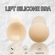 Silicone Lift Bra Pasties Waterproof Seamless for Strapless Dresses Beige