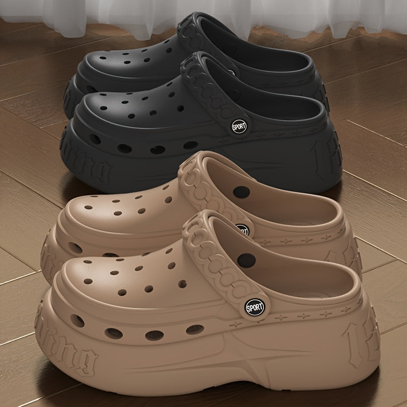 Women's Soft Sole Indoor Outdoor Slippers Solid Color Thick Heel Breathable