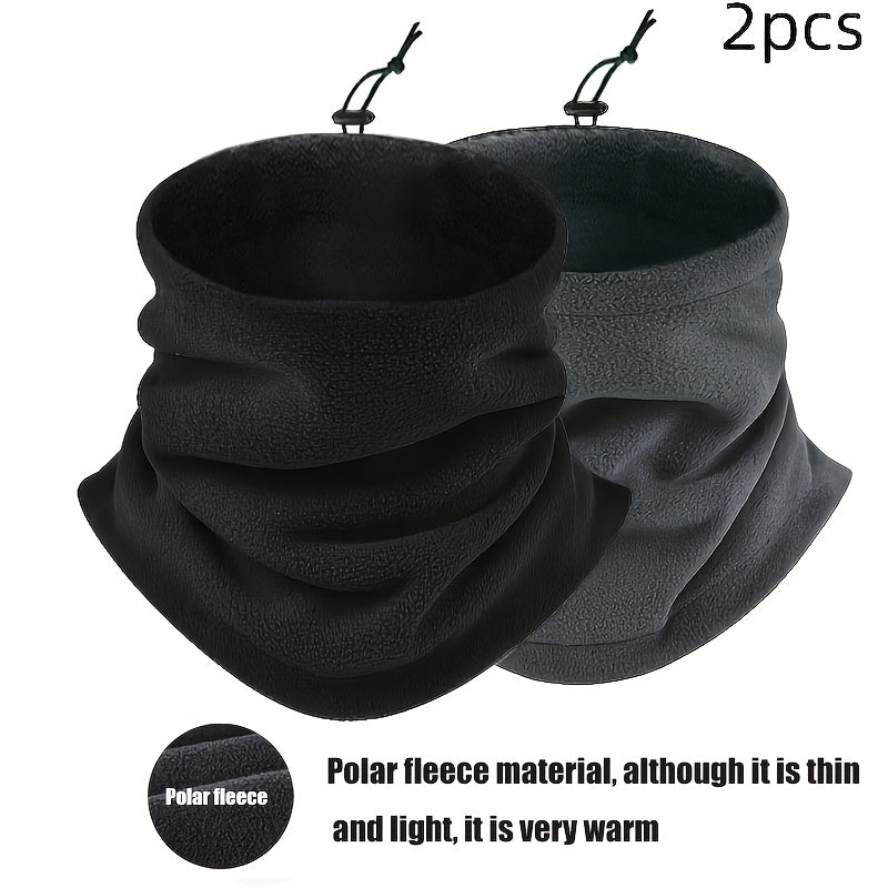 Men's Warm Neck Scarves Breathable Windproof Polyester Fleece Lining for Winter Outdoor Activities