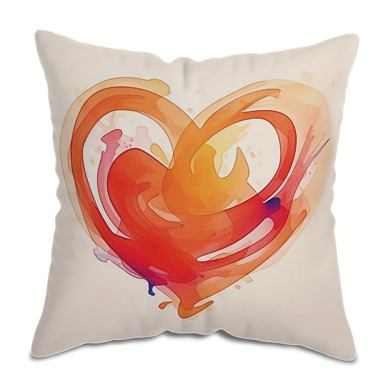 Heart Throw Pillow Cover Soft Polyester Zipper Closure for Valentine's Day Mother's Day Weddings