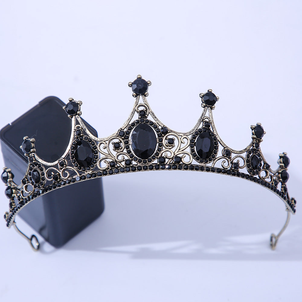 Vintage uslubdagi to'y tiarasi, rhinestones va kristallari bilan, to'ylar va tadbirlar uchun