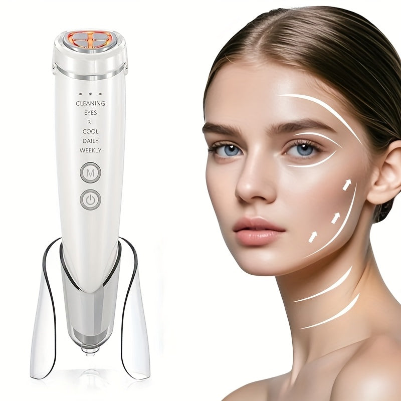 Facial Massager and Beauty Device Light Beige 6-in-1 Face and Neck Care Tool