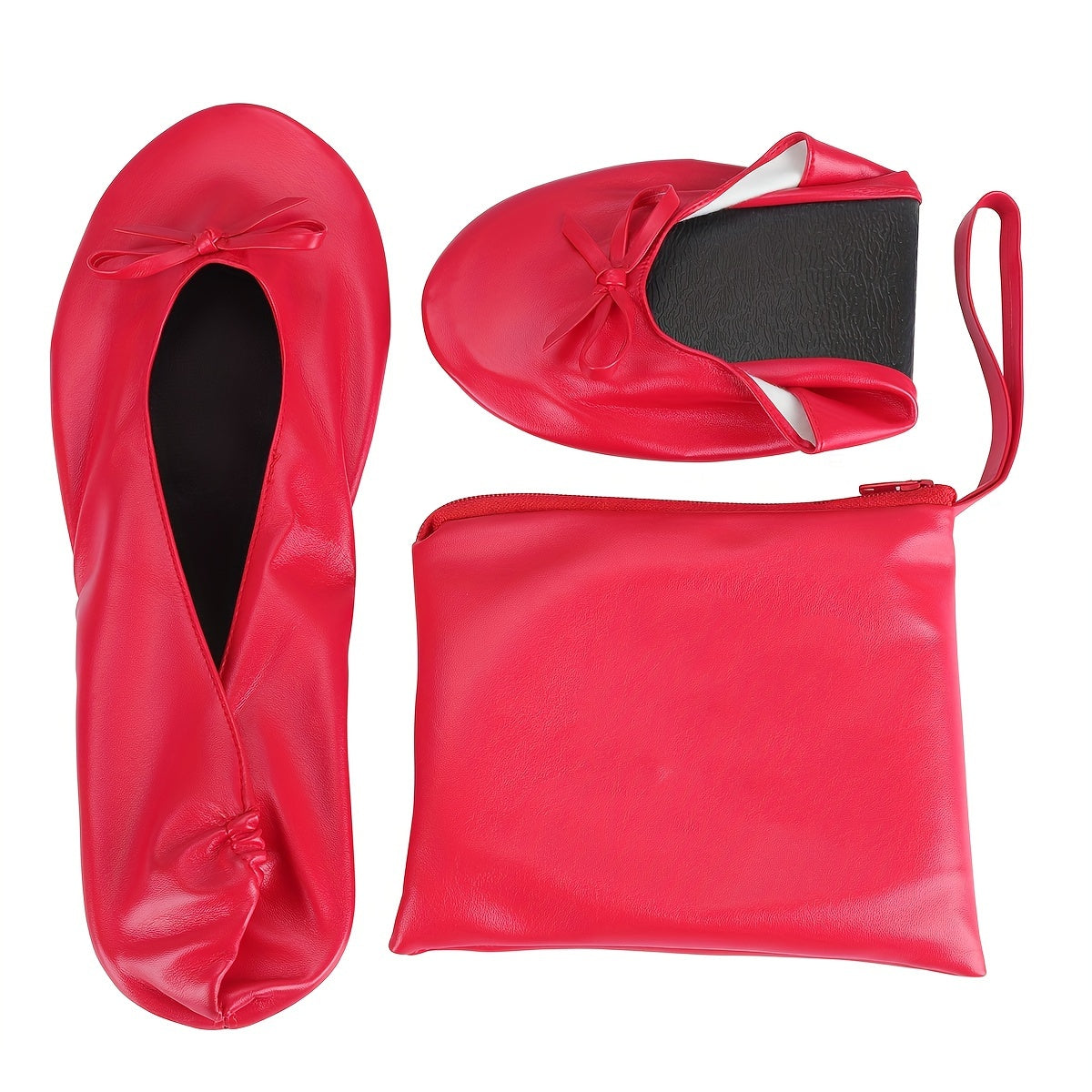 Женские складные балетки комфорт, складывающиеся, черные, размер 7