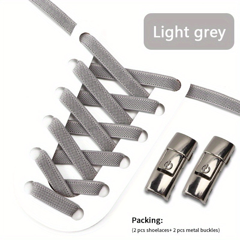 No-Tie Shoelaces with Buckles for Sneakers and Sports Shoes Acetate Pair