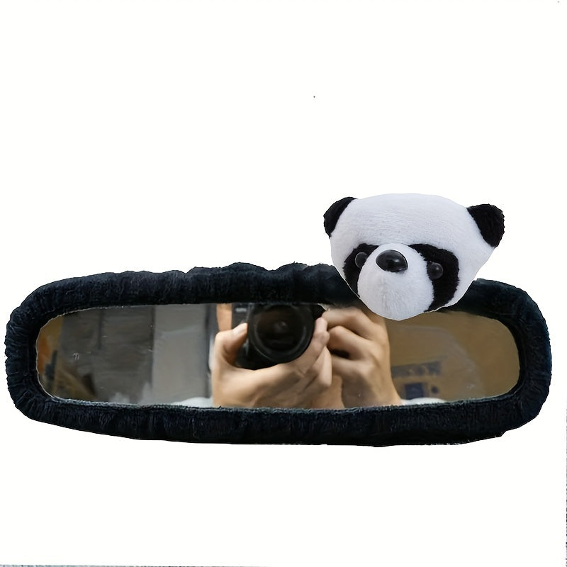 Women's Car Rearview Mirror Cover Elastic Decoration Bear Bow Auto Accessory