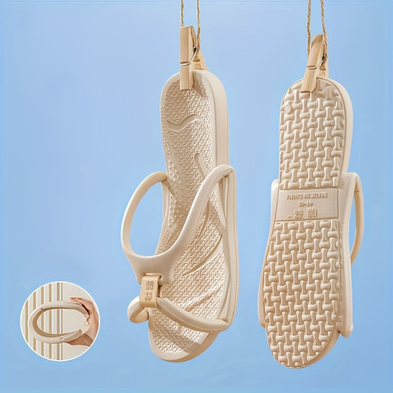 Women’s Light Pink EVA Flip-Flops Non-Slip Adjustable Sandals for Travel