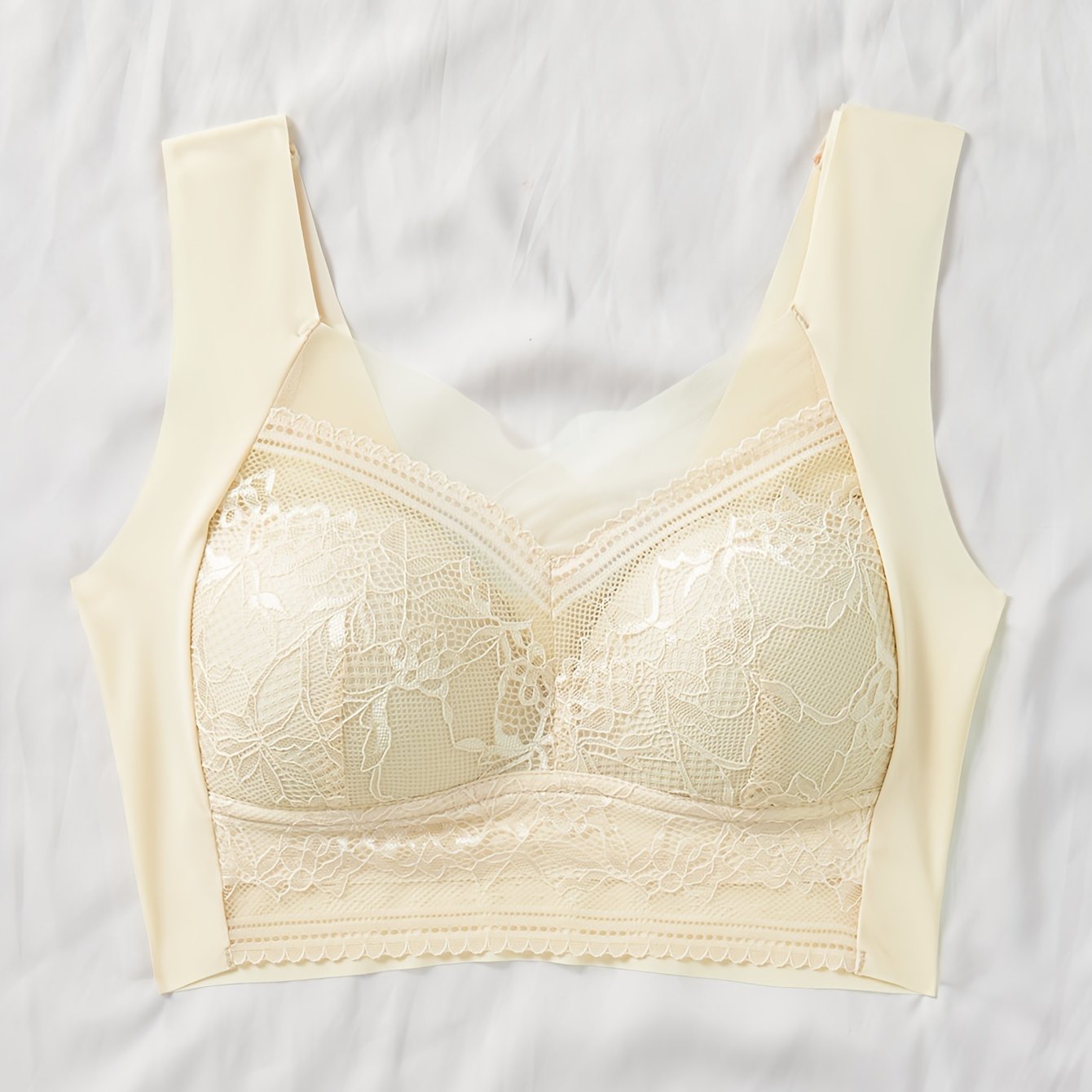 Ayollar uchun mustahkam dantel simsiz tank brasi – jozibador, qulay ko'taruvchi ichki kiyim va ichki kiyim.