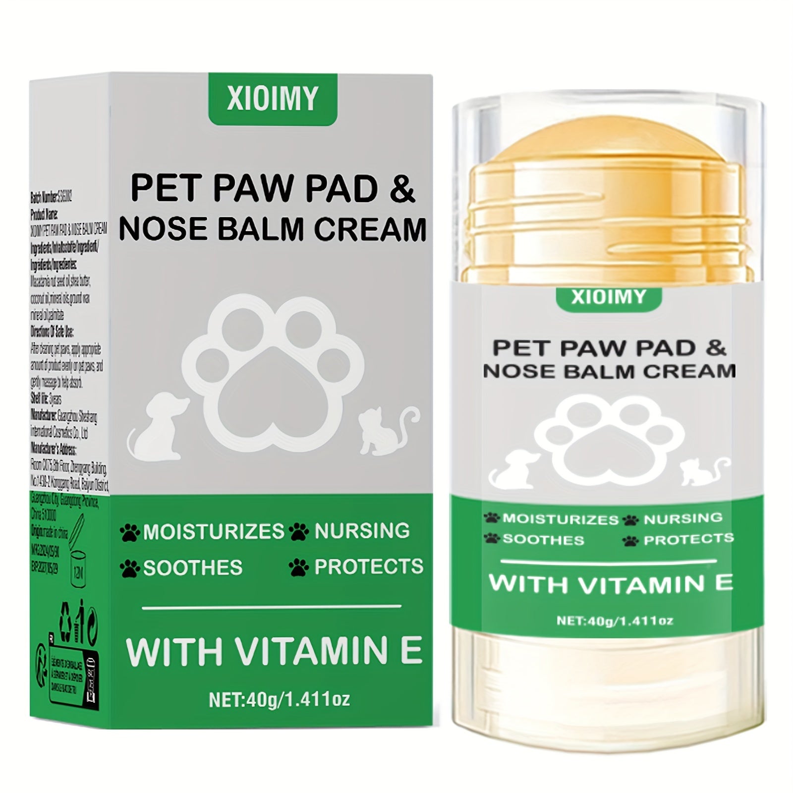 Pet Paw and Nose Balm Stick 1.4oz Hydrating Moisturizer for Cats and Dogs