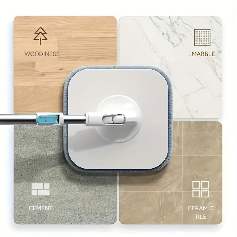 Spin Mop and Bucket System with 4 Microfiber Pads for Wet and Dry Floors