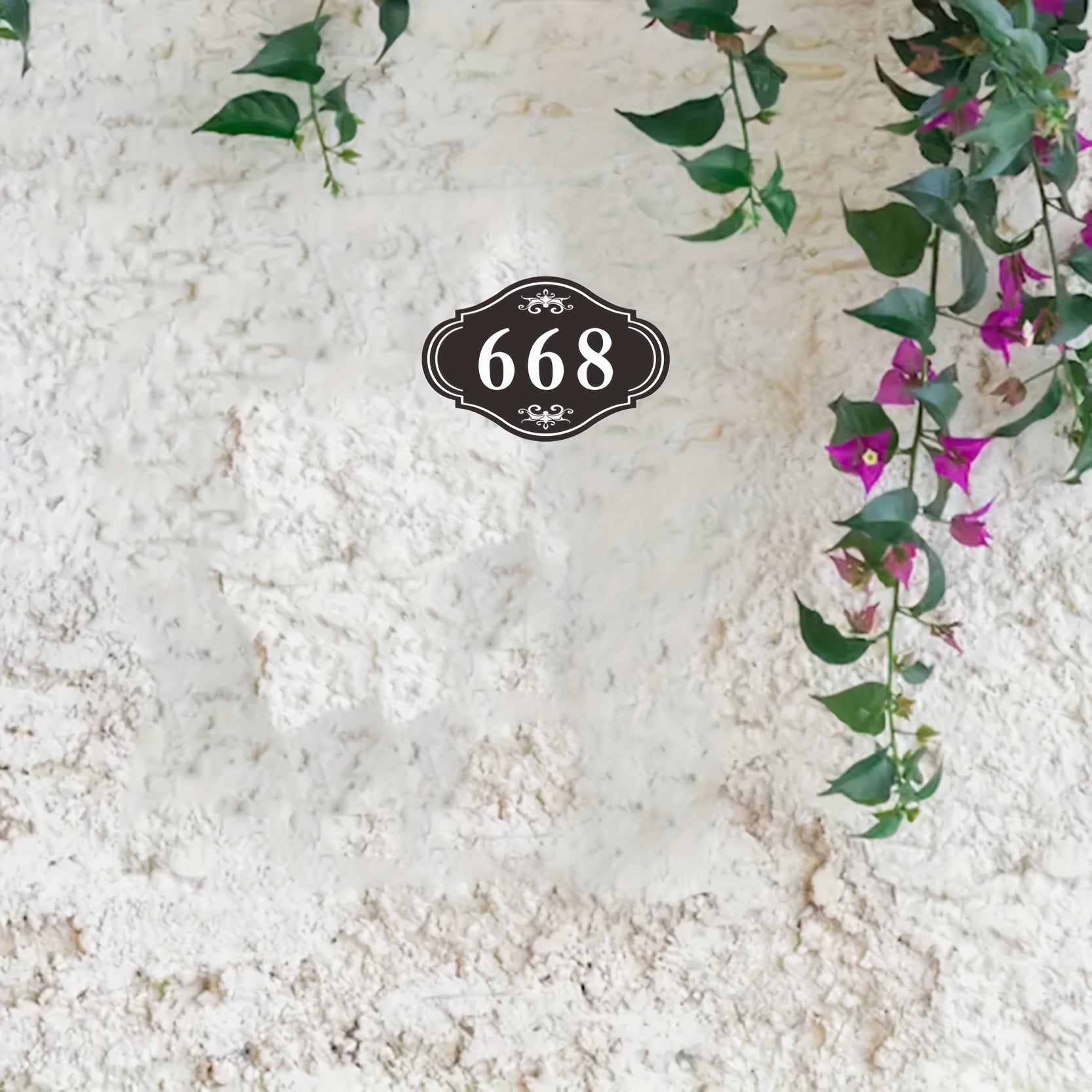 Personalized Black Acrylic Door Sign with Custom Name and Number for Home Address