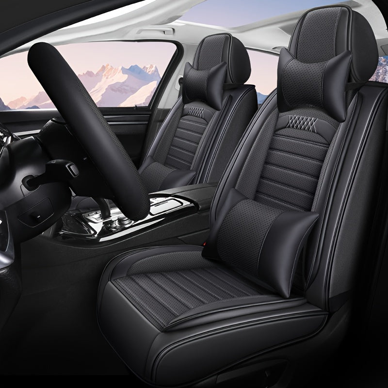 Universal PU Leather Seat Covers Full Set for 5-Seater All-Season
