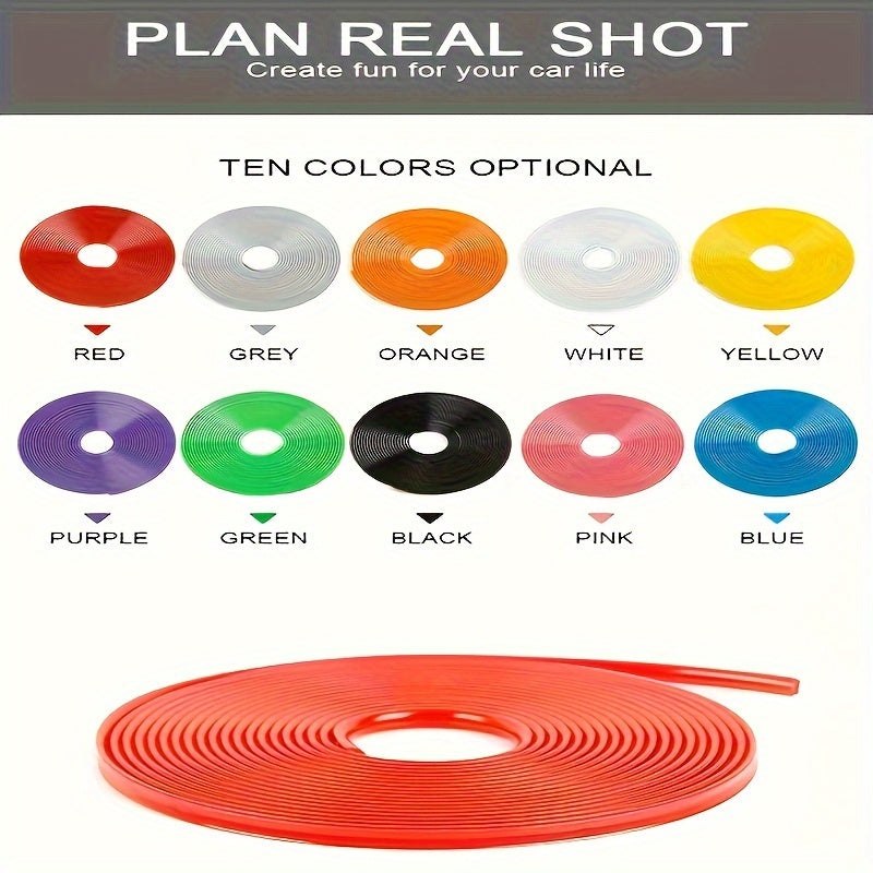 8 Meter Colorful Wheel Rims Protectors Car Tire Guard Line Rubber Molding