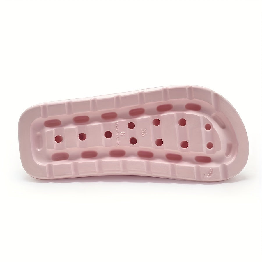 Women's Solid Color EVA Beach Slides with Wedge Platform and Soft Sole