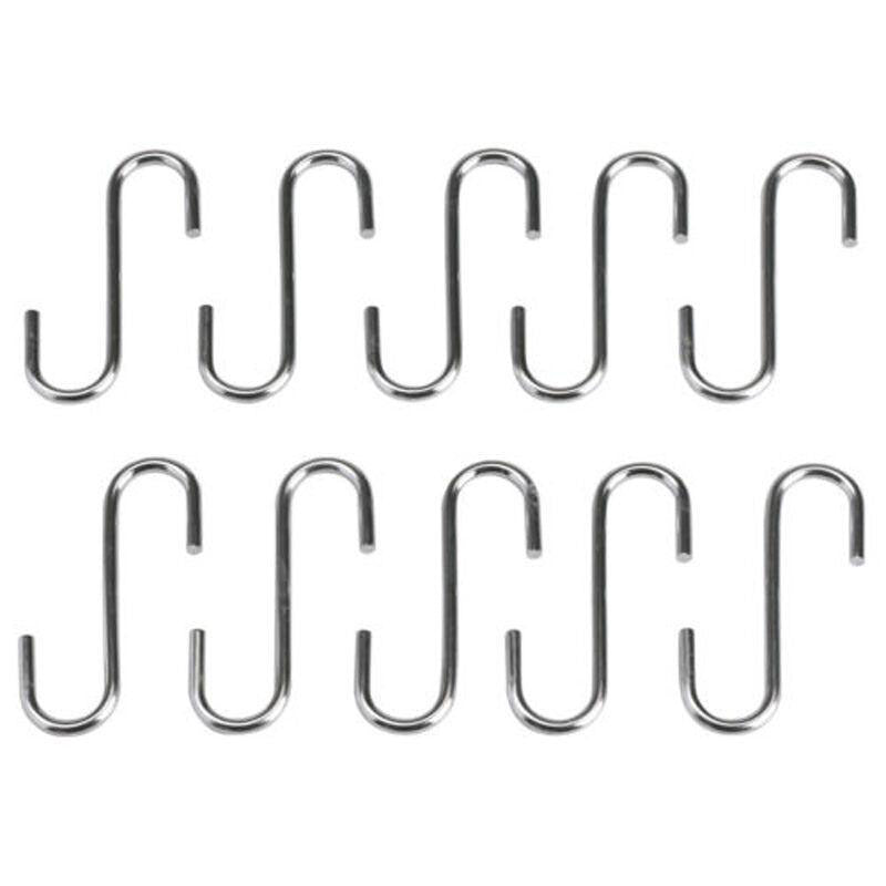 10 Stainless Steel S-Shaped Hooks for Bathroom and Household Use in a Bag
