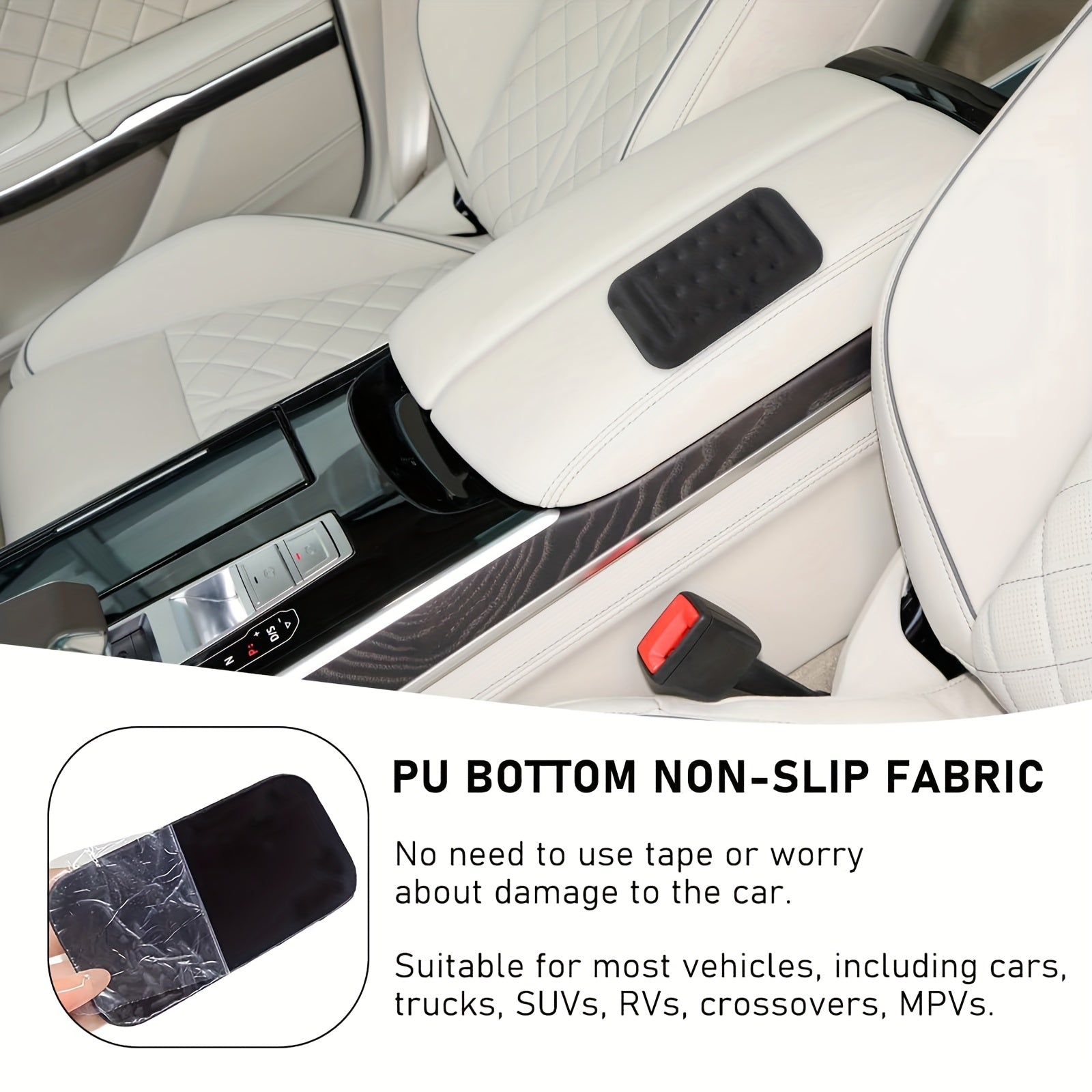 Universal Car Armrest Pad Memory Foam Support Fatigue Relief