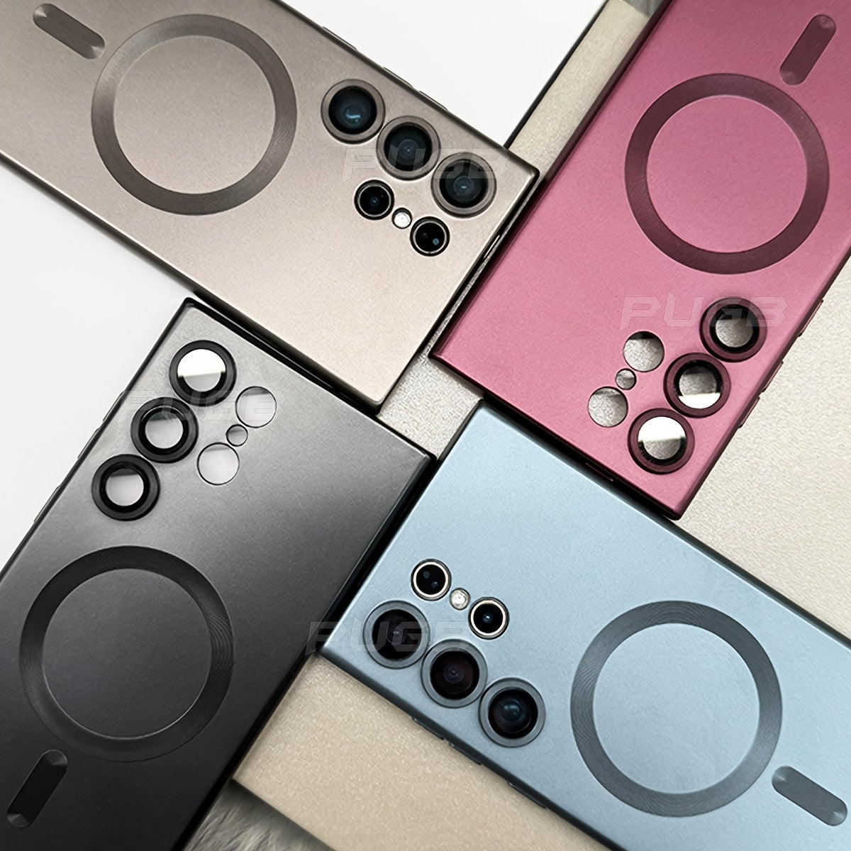 Luxury Matte Magnetic Soft Bumper Phone Case for Samsung Galaxy S21 Ultra Plus with Lens Protector and Wireless Charging