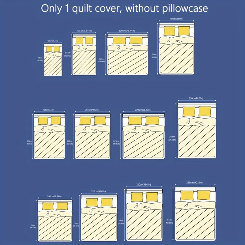 Brushed Duvet Cover with Love Print for Bedroom or Guest Room Polyester Woven Zipper Closure