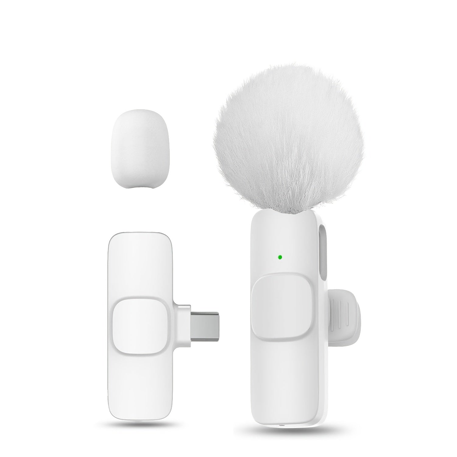 Micrófono de solapa inalámbrico con USB-C, grabación con un toque para streaming y videoconferencias