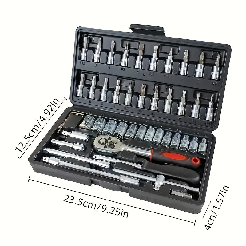 150-Piece Chrome Vanadium Steel Socket Wrench Set with Torx Bits for Auto and Home Repair