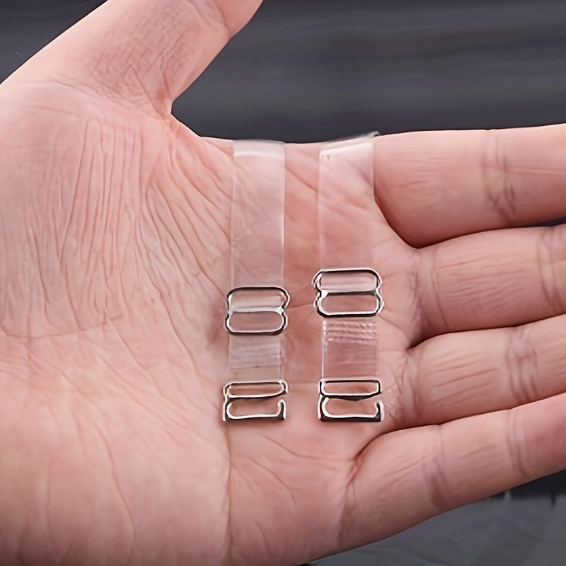 5 Pairs Clear Silicone Adjustable Shoulder Straps for Women's Lingerie and Underwear