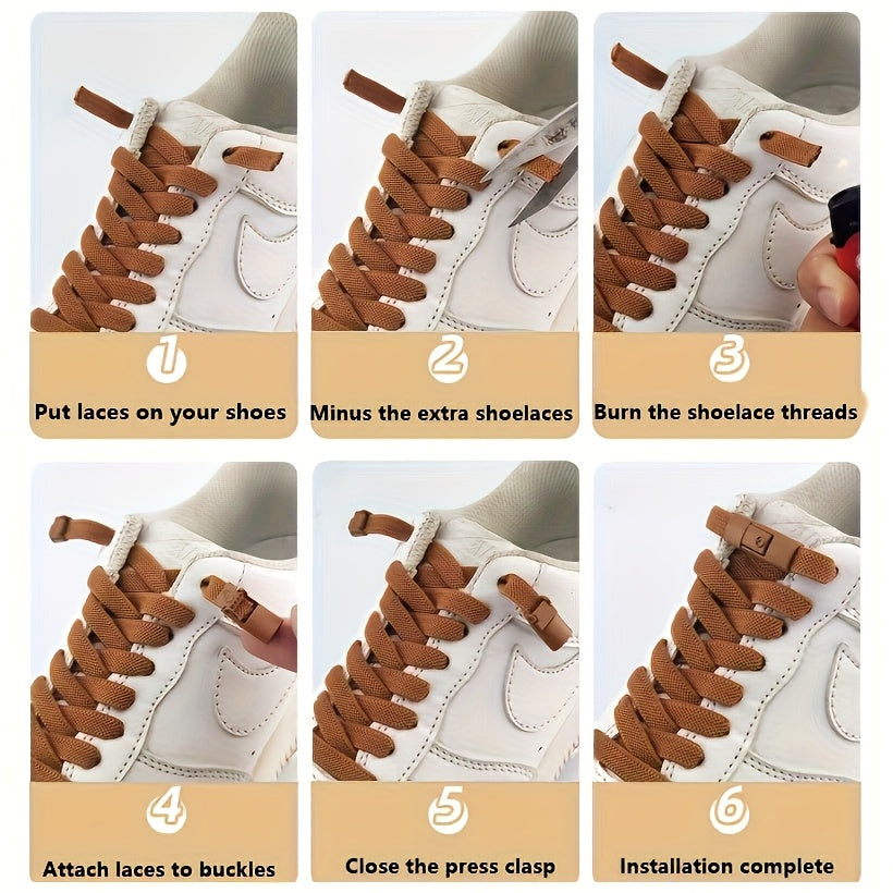 Unisex Elastic No-Tie Shoelaces 100cm Polyester Rainbow Comfortable