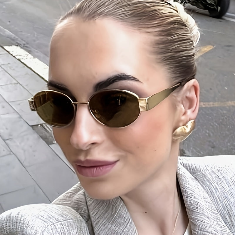 Women's Renaissance Oval Frame Glasses Vintage Metal Fashion Eyewear