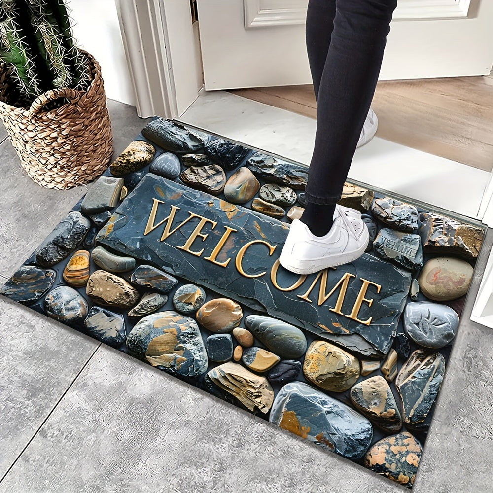 Дизайн Pebble Welcome Door Mat Нескользящий Водонепроницаемый Коврик из полиэстера 6 мм