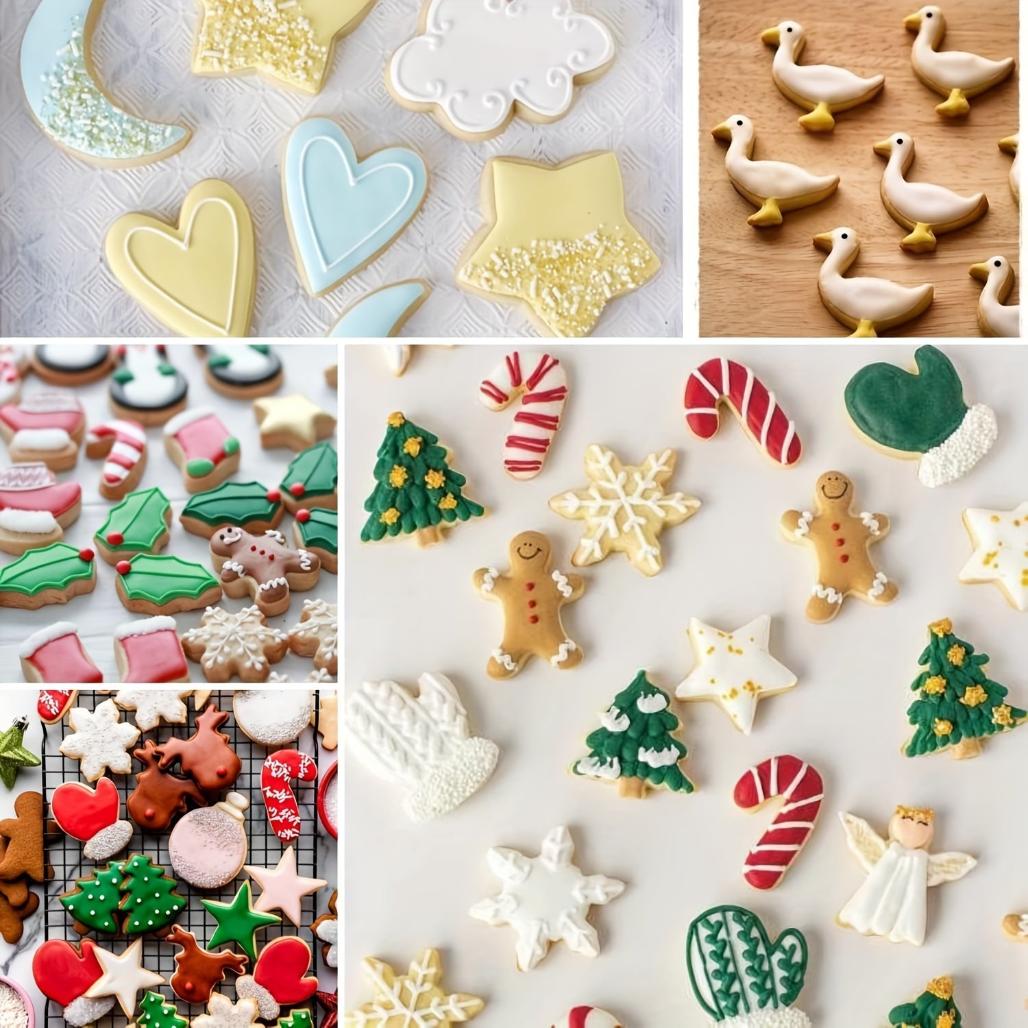 Набор из 20 ножей для вырезания рождественских печений из нержавеющей стали, Санта, олени, снеговики, формы для выпечки