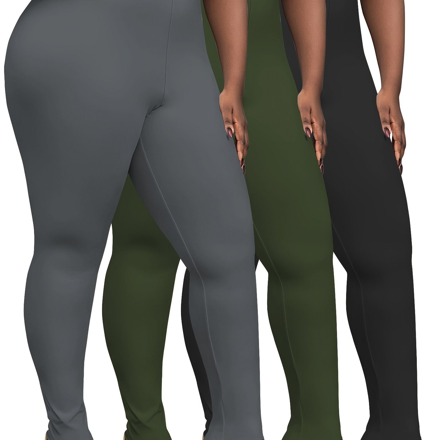 Women's High-Waisted Stretch Leggings Plus Size 9/10 Spring Summer Fall