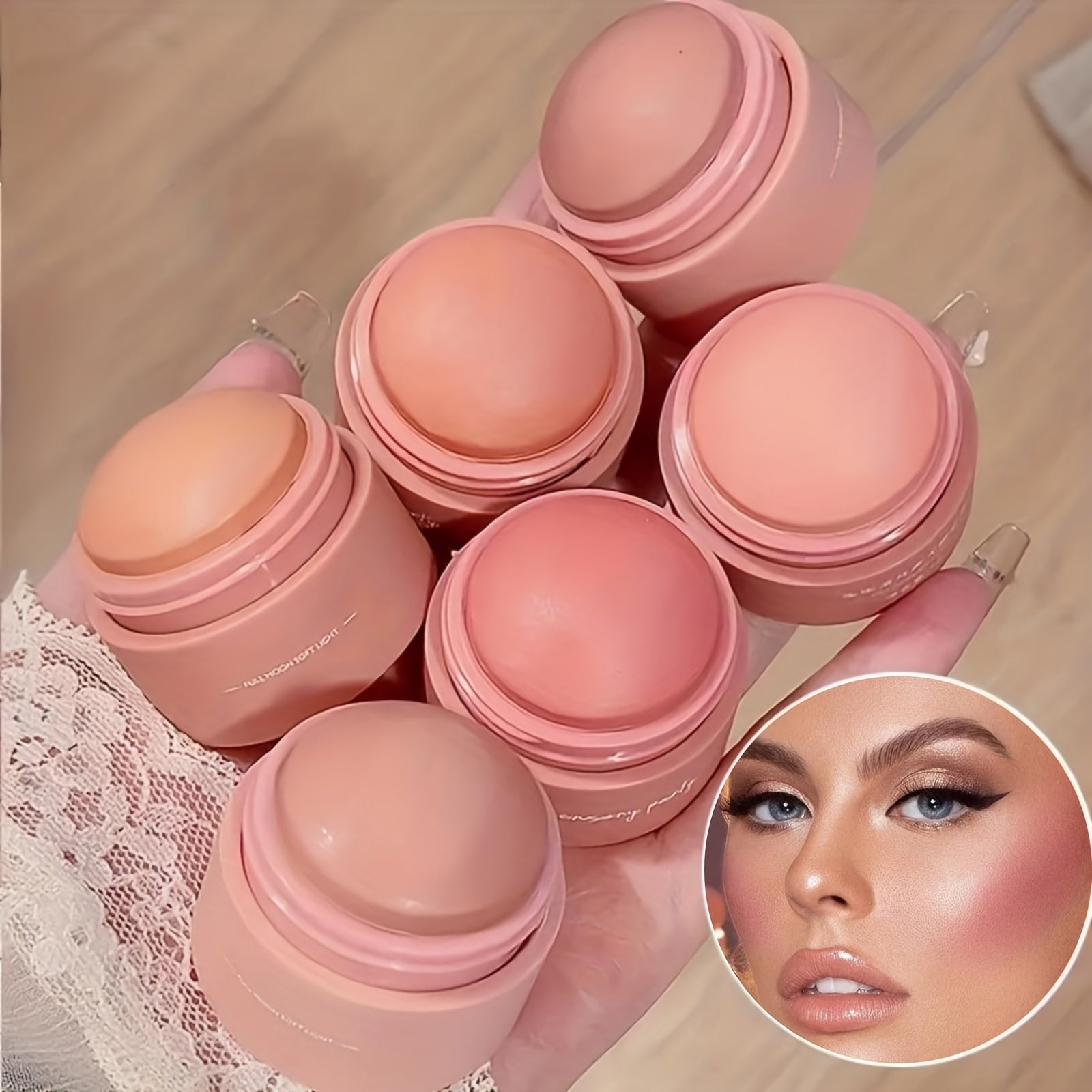 Women’s Matte Blush Palette 6 Colors Waterproof Brightening Powder