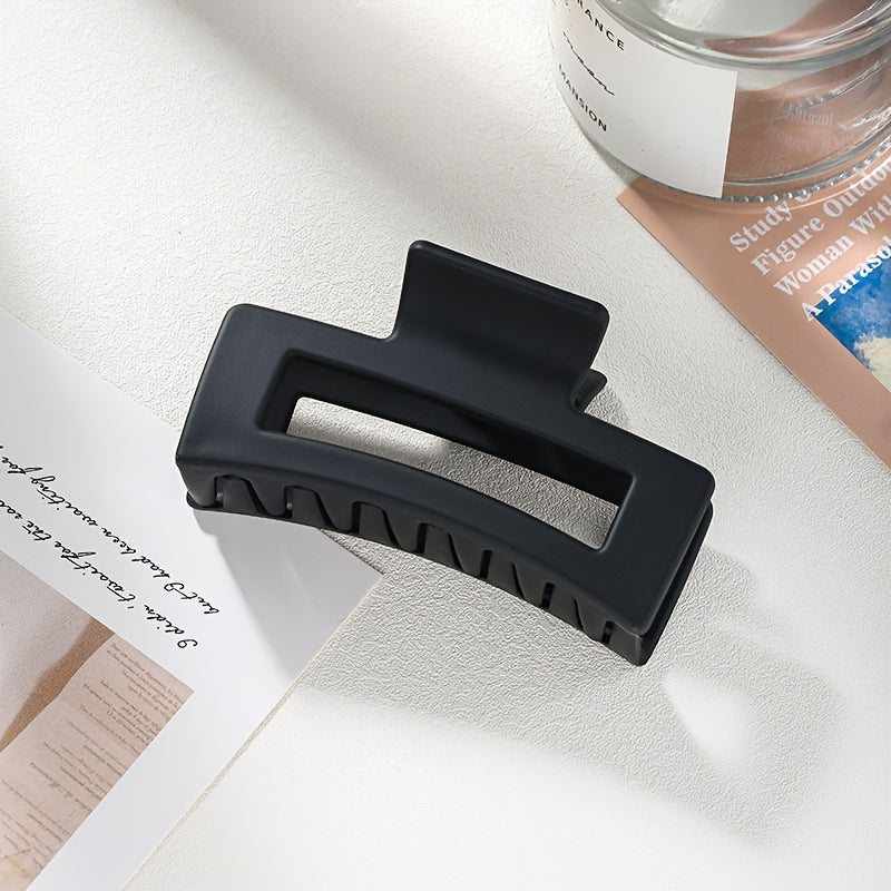 Set of 4 Black Matte Acrylic Hair Claw Clips for Women, Elegant and Minimalist