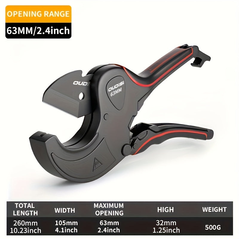 Heavy Duty Pipe Cutter Scissors for PVC, ABS, PE, Vinyl and Rubber Tubing