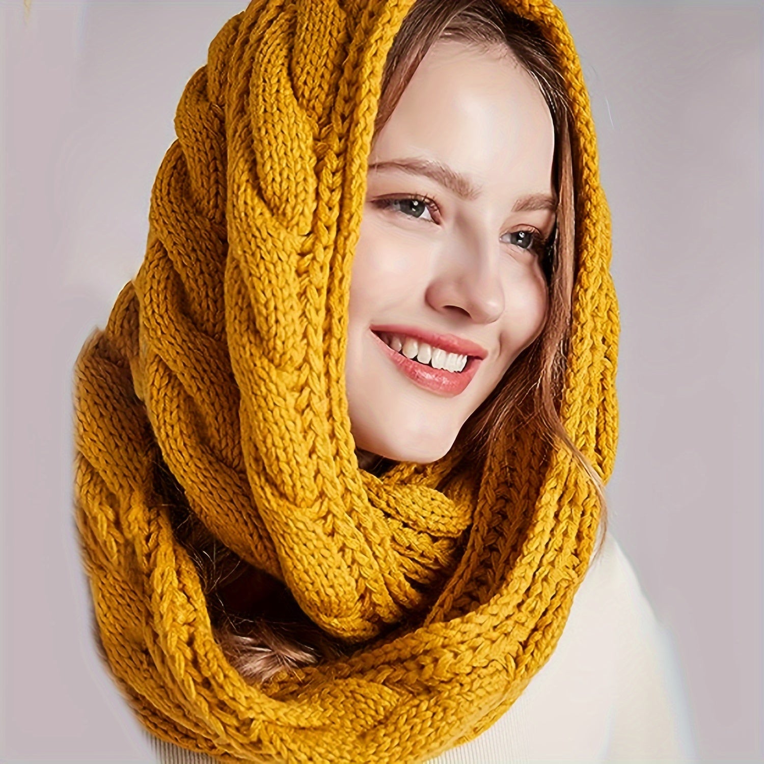 Women's Infinity Scarf Knit Warm Soft Autumn Winter Elastic Coldproof Neck Cover