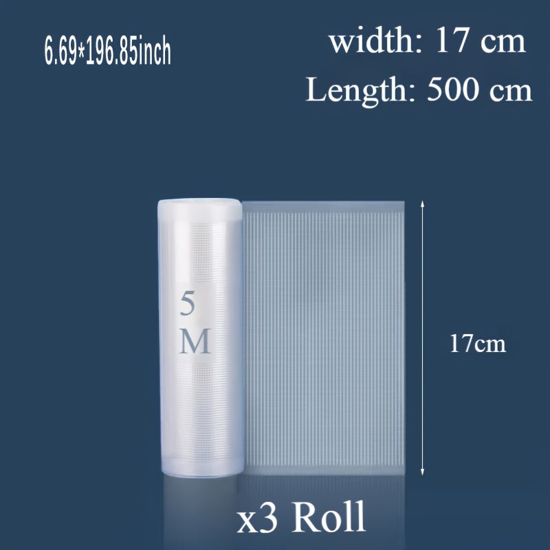 Набор из 3 вакуумных пакетов для продуктов - сохраняет продукты свежими, безопасен для использования в микроволновой печи, прочное и многоразовое решение для хранения в холодильнике и кладовой.