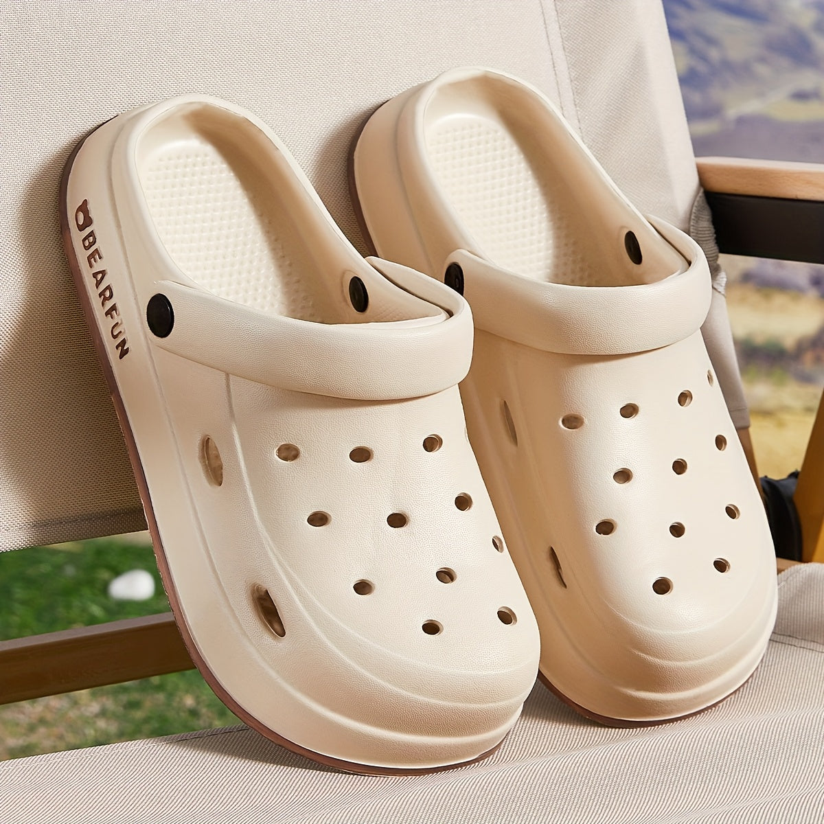 Women's White EVA Clog Sandals Lightweight Summer Beach Slippers