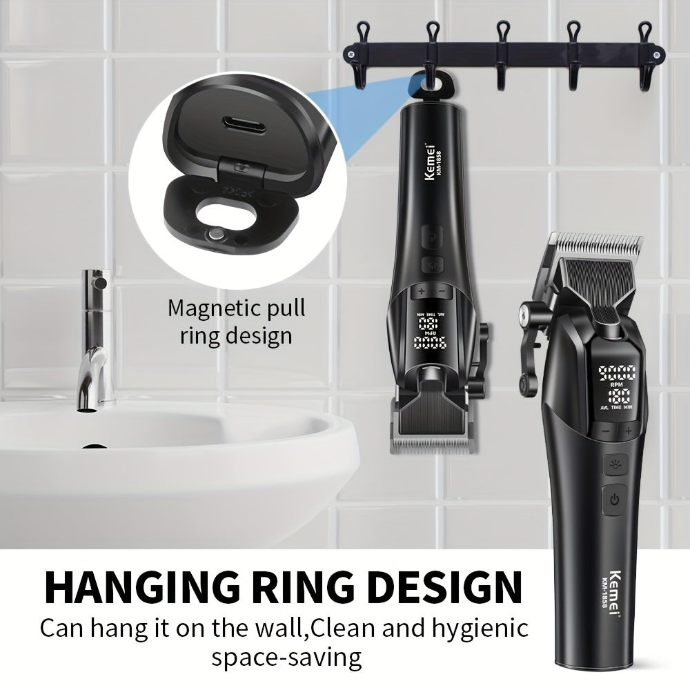 Cordless Electric Hair Clipper USB Rechargeable LED Light Long Battery