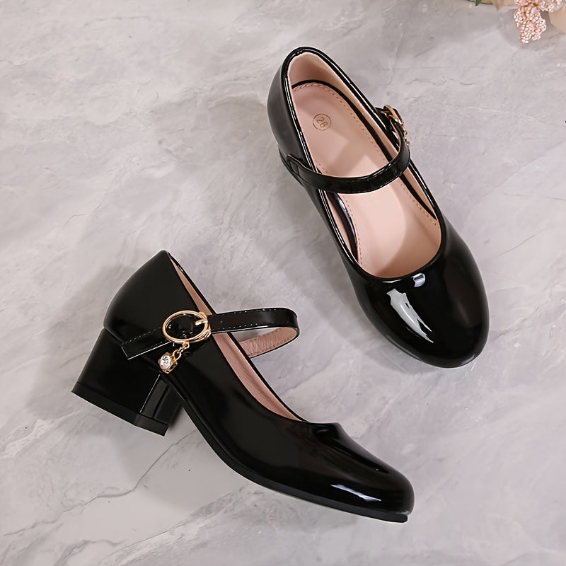 Girls' Ballet Shoes High Heel Princess Style for Weddings and Formal Events in Black White Pink Golden