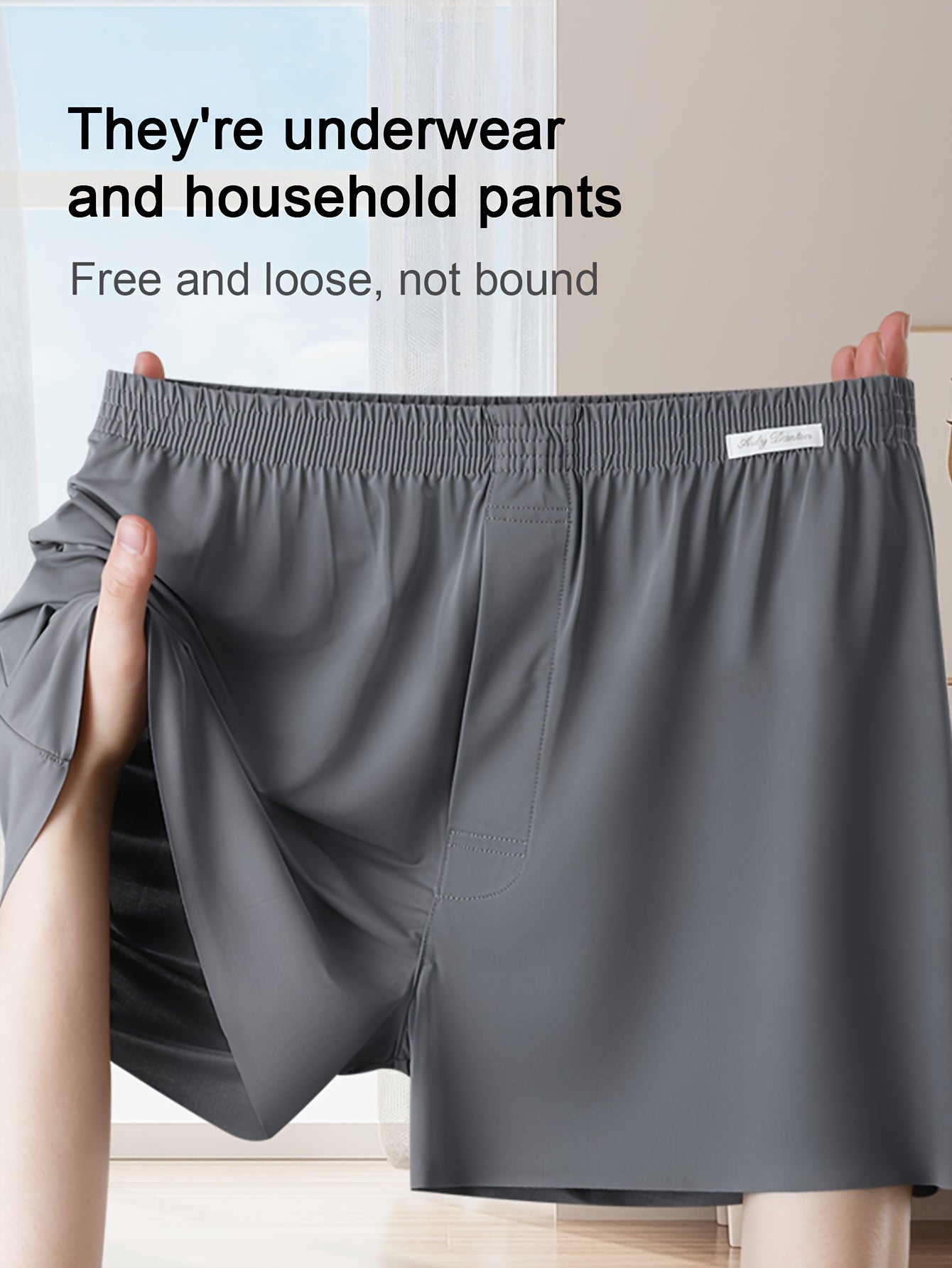 Men's Boxer Shorts Set of 3 Breathable Seamless Loose Fit Polyester Elastane Summer Sports Casual Green Orange Blue