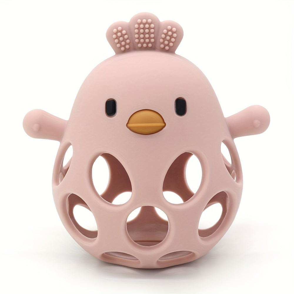 Baby Teether with Hand Grip Hollowed Out Chicken Design for Teething Relief