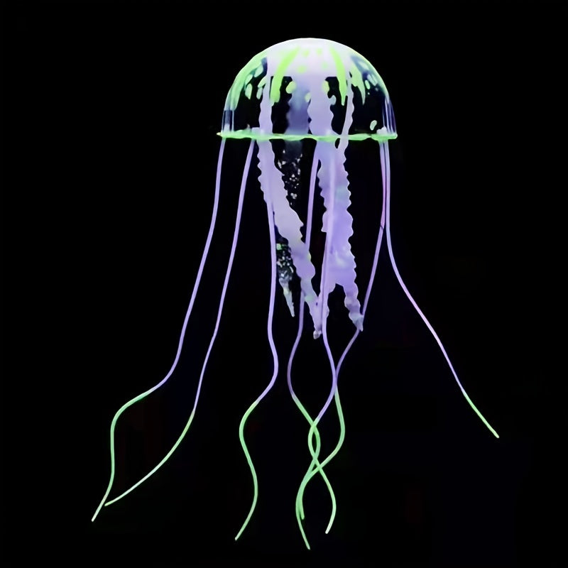 Silicone Jellyfish Aquarium Ornament for Fish Tank Decoration Glowing Artificial Decor