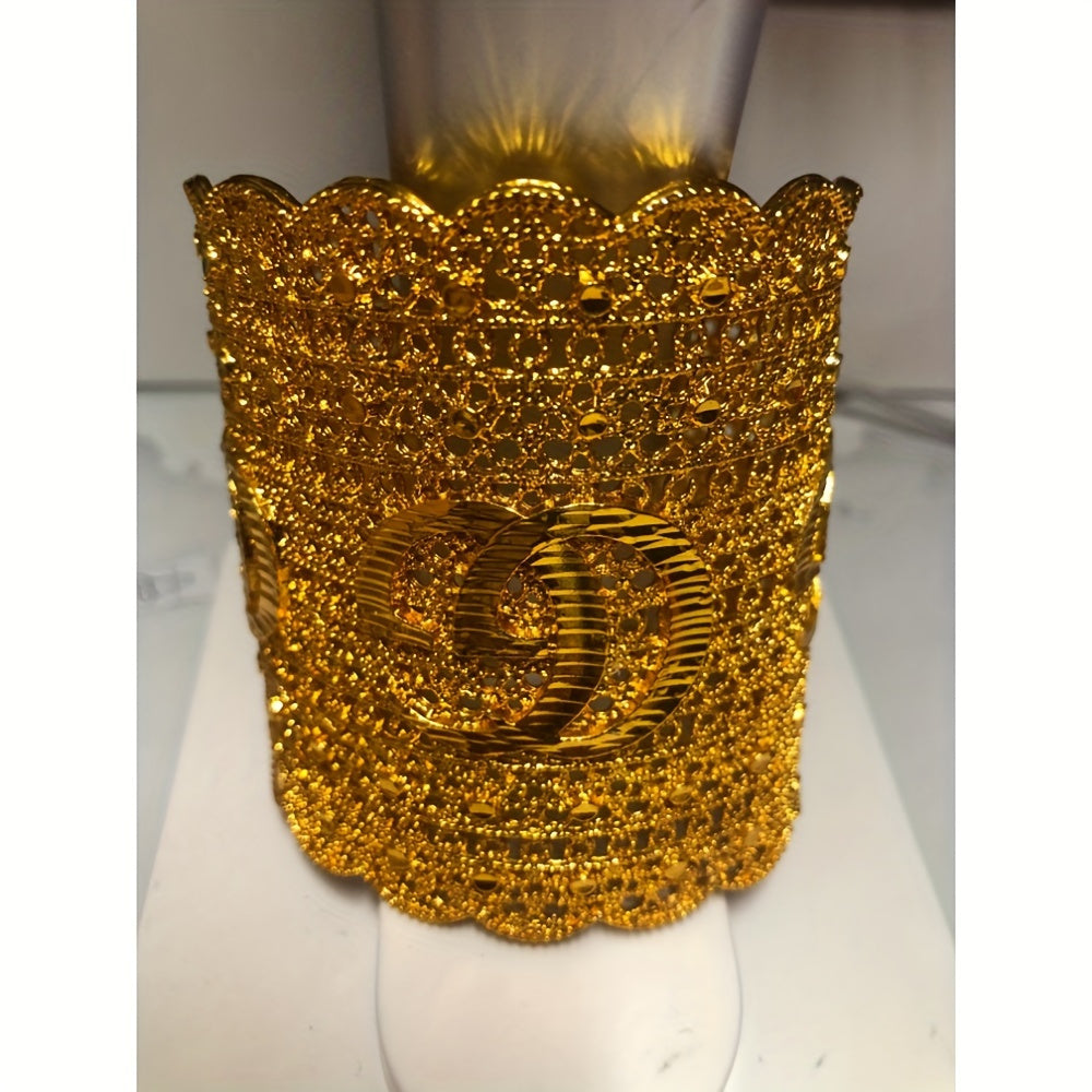 Set of 2 Copper Jewelry Pieces Open Cuff Bracelet and Ring Filigree Design for Special Occasions