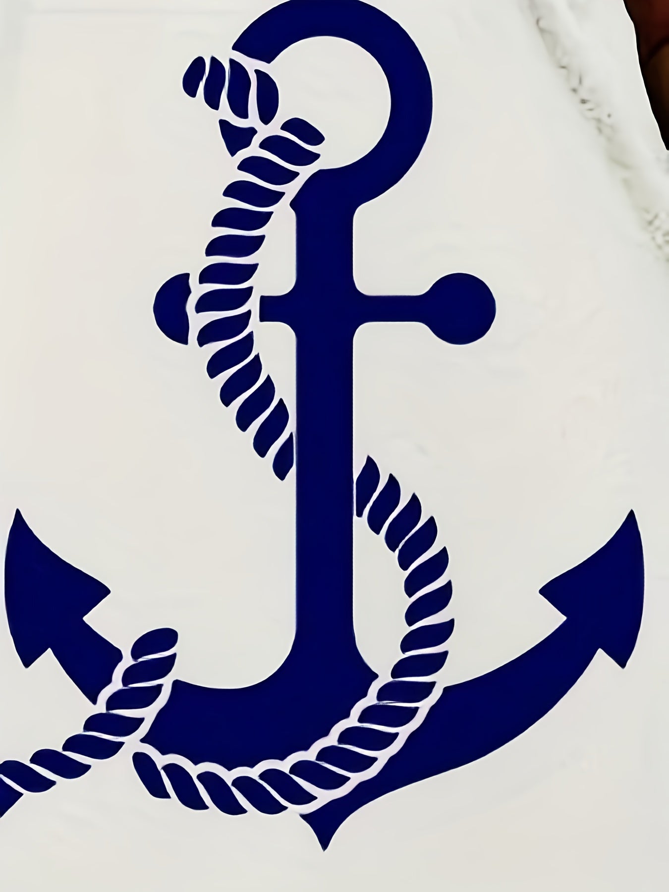 Plus Size Women's Sleeveless Nightdress with Nautical Anchor Print in White