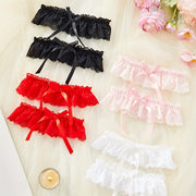 Women's Lace Bow Knot Garter Belt Sexy Lingerie Adjustable Strap