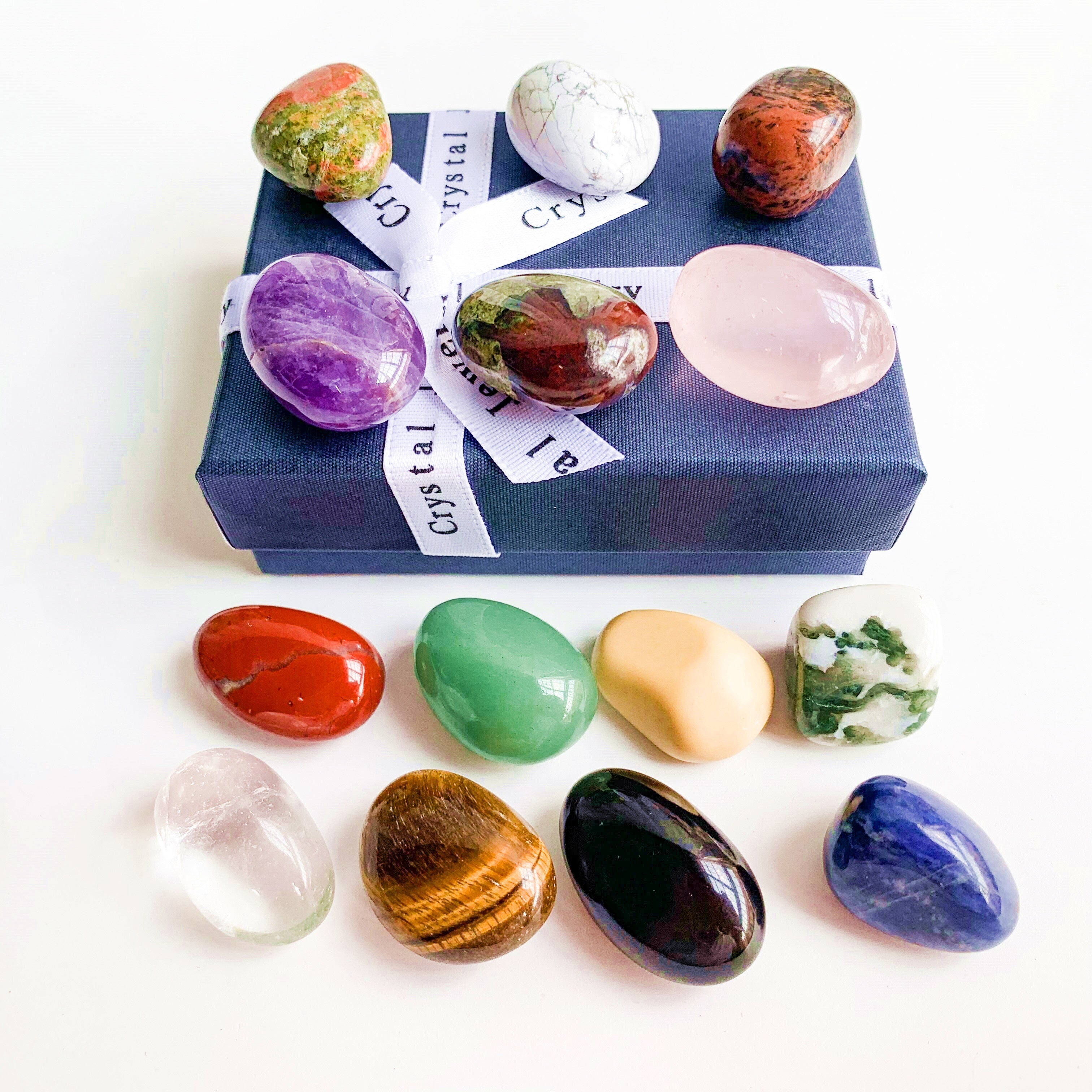 Chakra Stones Collection Box with 7 or 14 Pieces for Jewelry Making and Decor