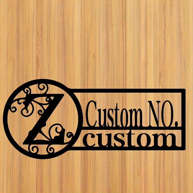 Oq metall misdan yasalgan eshik belgisi, oilaviy nom bilan, ichki va tashqi foydalanish uchun