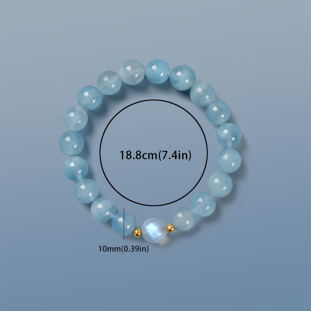 Ayollar uchun Aqva maren va Oq Kristal taqinchoq bilan taqinchoq sovgʻa