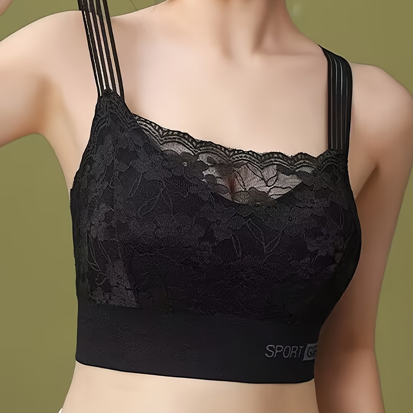 Women's Lace Wireless V-Neck Bra for Lingerie