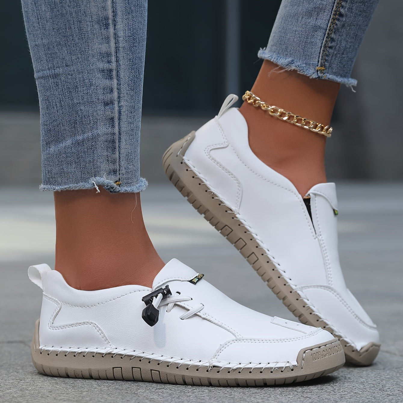 Women's Slip-On Sneakers with Rubber Sole, Breathable Fabric, All-Season Comfort