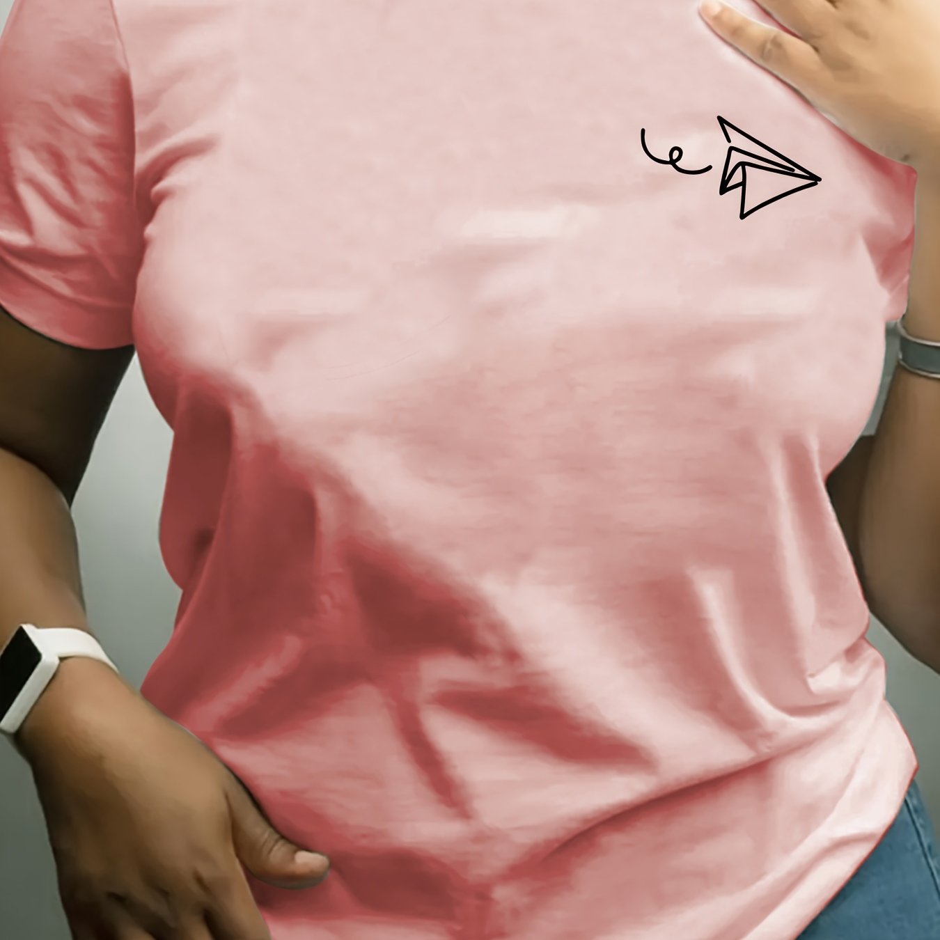 Plus Size Women's Casual Sports T-Shirt Breathable Short Sleeve Print